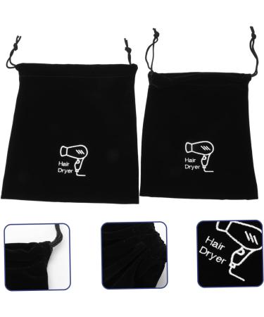 BIUDECO 10 Pcs Storage Bag Hair Dryer Storage Organizer Toiletry Organizer Travel Hair Black Flocking Cloth - Buy Online on GoSupps.com