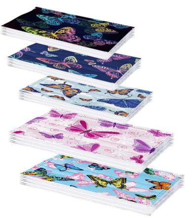 Goddess Accent 50 Pack Disposable Face_Mask Cute Floral Tie Dye Printed Protection for Adults Women - Buy Online on GoSupps.com