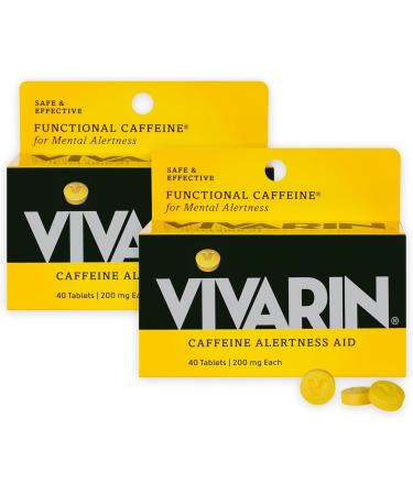 Vivarin Caffeine Alertness Aid 200mg Tablets 40 Count Functional Caffeine for Mental Alertness Same Caffeine as a Cup of Coffee - 1 Count