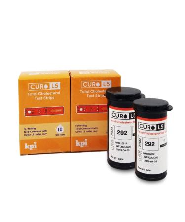 2 x CURO L5 Cholesterol Test Strips 10 ea Total Cholesterol Test Strips (Device NOT Included) Total : 20 Test Strips