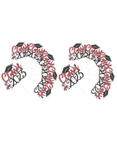 INOOMP 12 Pcs 2023 Graduation Arrangements Cupcake Toppers Class of 2023 Cake Picks Class of 2023 Cupcake Topper Cupcake Decorations Cake Decors Cake Supplies Paper Cup Props