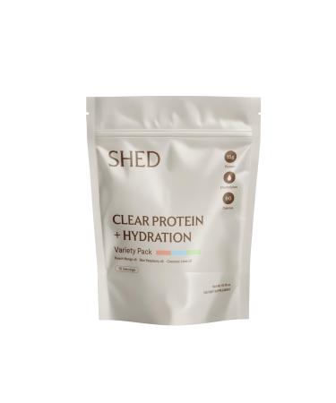 Clear Protein Powder with Electrolytes by Shed 15g Whey Protein Isolate Low Calorie and Lactose Free Light and Clean Hydration Drink Bloat-Free Post Workout Supplement Variety Pack (15 Servings) Variety Pack 0.7 Ounce
