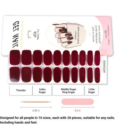 Foyute Semi Cured Gel Nail Strips 20 Pcs Soft Self-Adhesive Gel Nail Polish Wraps Sticker for Salon-Quality Manicure Set Long Lasting Easy to Apply & Remove Nail File & Wooden Stick (Grape purple A) - Buy Online on GoSupps.com