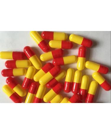 100 Size 1 Red/Yellow Empty Gelatin Capsules Gelatine Hard Pill Cases Self Fill