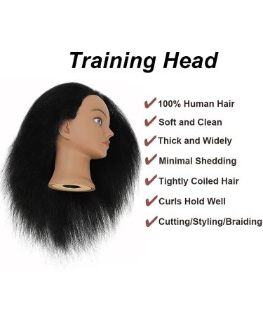 Real Hair Mannequin Head for Hairdresser Training with Free Clamp - 14 inch-D3 - Buy Online on GoSupps.com