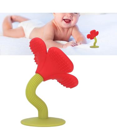 Plplaaoo Baby Teething Ring - Washable Food-Safe Silicone Ideal Gift for Toddlers Boiled Water Safe Rose Red - Buy Online on GoSupps.com