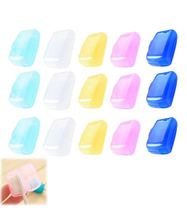 Xiwupo toothbrush protective cap toothbrush protective cap toothbrush cover toothbrush cover toothbrush protection toothbrush protection for travel at home camping and school (15 pieces 5 colors)