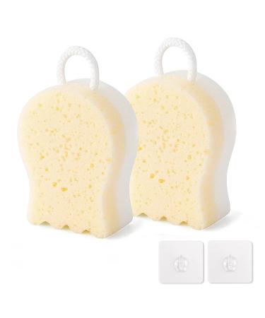 2pcs Bath Sponge  XIACIBDUS Body exfoliator Sponge  Dead Skin Remover Body Scrubber with Hook  Super Soft Shower loofah Sponge for Women Men Kids Adults Boys Girls