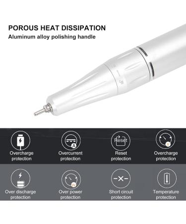 Nail Polishing Pen 12H Work Nail Drill Pen Adjustable Speed for Home for Salon (Pearlescent Gray) - Buy Online on GoSupps.com
