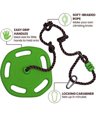 Swurfer Disco Tree Swing - Heavy Duty Outdoor Swing Set for Kids | Easy Installation, Adjustable Climbing Rope | Weather Resistant - Up to 200lbs - Buy Online on GoSupps.com