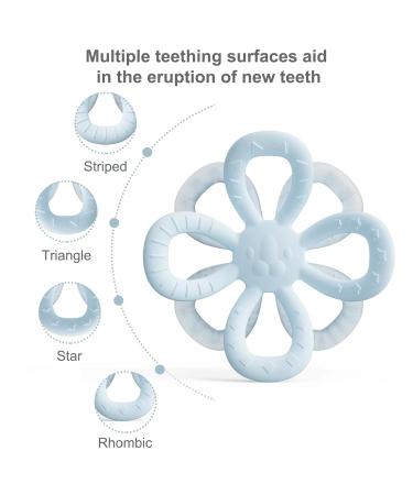 BebeBiu Flower Silicone Teething Ring for Babies - BPA-Free Baby Teething Aid (Blush) - Safe & Soothing for Teething Relief - Buy Online on GoSupps.com