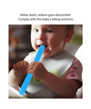 Portable Hollow Chewing Tooth Tube for Toddlers - Soft Textured & Bright Blue - Buy Online on GoSupps.com