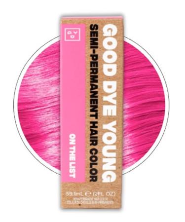 Good Dye Young Streaks and Strands Semi Permanent Hair Dye (On The List Bubblegum Pink)   UV Protective Temporary Hair Color Lasts 15-24+ Washes   Conditioning Pink Hair Dye   PPD free Hair Dye - Cruelty-Free & Vegan Hai...