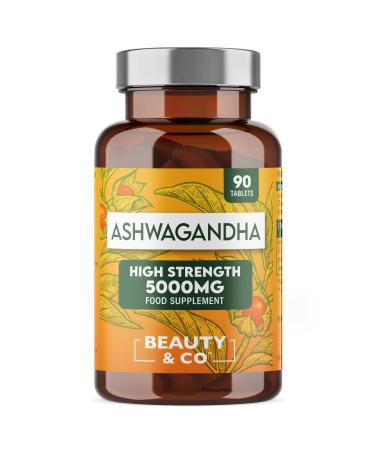 Ashwagandha 5000mg 90 Tablets High Strength Ashwagandha- 3 Months Supply Pure Ashwagandha Vegan Made in UK.
