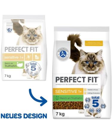 PERFECT FIT Adult Dry Cat Food - Turkey for Sensitive Cats (1+ Year) - 7 kg Pack | International Shipping - Buy Online on GoSupps.com
