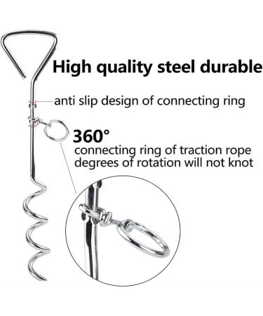 16" Heavy Duty Ground Spike Stake (41cm) Dog Chains for outside Dog Tie Out Cable Steel Spiral Dog Tether Outdoor Dog Camping Accessories (Stake Only) (3 Pack) - Buy Online on GoSupps.com