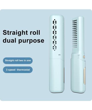 Cordless Hair Straightener Brush - Portable Rechargeable Adjustable Temp for All Hair Types - Travel-Friendly (Purple/Blue - Buy Online on GoSupps.com