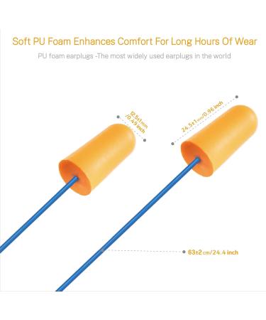 200 Pairs Ultra Soft Corded Foam Ear Plugs - ANDANDA Noise Cancelling Reusable 32dB NRR for Sleeping Studying Snoring & Shooting - Buy Online on GoSupps.com