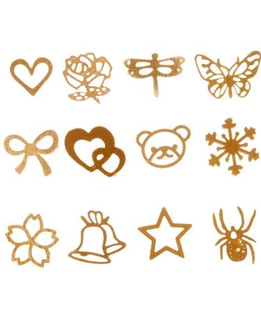 VAGA 120 Gold Metal Nail Art Decorations, 12 Designs - Manicure Gems Wheel - Buy Online on GoSupps.com