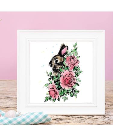 Easter Rabbit Clear Stamps for Card Making and Scrapbooking - Animals & Flowers Transparent Rubber Stamps for Easter Day Crafting - Buy Online on GoSupps.com