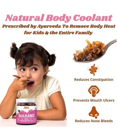 QuickShip 100% Natural Damask Rose Gulkand. Made as per Ayurveda with Rock Sugar (Mishri). Preservative Free Refined Sugar Free Gulkand (Rose Petal Jam) 300g - Buy Online on GoSupps.com