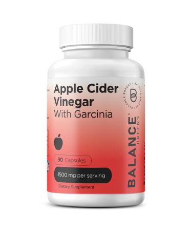 Balancebreens Apple Cider Vinegar Capsules 4-in-1 Formula - with Garcinia Turmeric & Cayenne - 1500mg 90 Capsules - Non-GMO Gluten Free Supplement