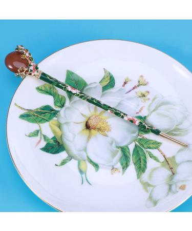 Lurrose Vintage Hair Chopsticks | Chinese Jade Hairpins | Antique Green Hair Sticks for Elegant Hairstyles - Buy Online on GoSupps.com