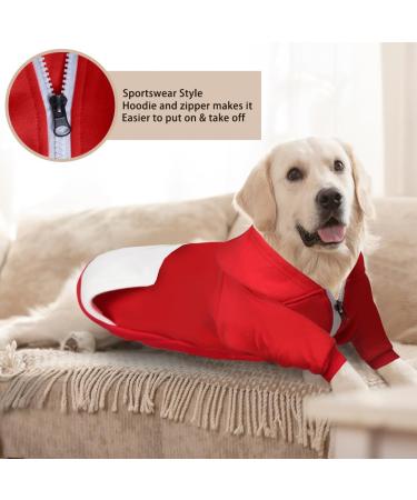 Meioro Warm Dog Hoodies - Cute Zipper Pet Clothes for Small Dogs (L Red) | International Shipping Available - Buy Online on GoSupps.com