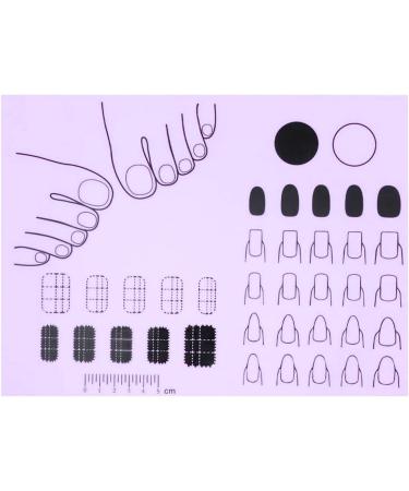 Silicone Nail Mat | Nail Practice Manicure Protector Pad - Professional Nail Sticker Guide Nail Manicure Tools Stamping Mat for Acrylic Fingernails Purple - Buy Online on GoSupps.com