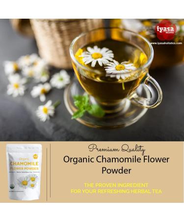 Iyasa Holistics Organic Chamomile Flower Powder - Food Grade for Baking, Cooking, Tea, Skin & Hair Care - 8 oz (223 gm) - Buy Online on GoSupps.com