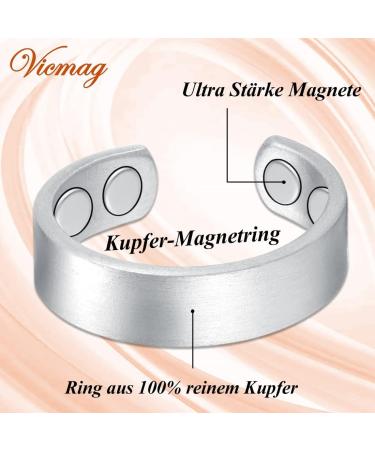 Vicmag Copper Magnetic Rings for Arthritis Pain Relief | Adjustable Solid Pure Copper Therapy Rings for Men & Women | Gift Box Included - Buy Online on GoSupps.com
