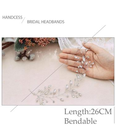 Handcess Bridal Wedding Headband | Silver Crystal Leaves Hair Accessories for Bride & Bridesmaids - Buy Online on GoSupps.com