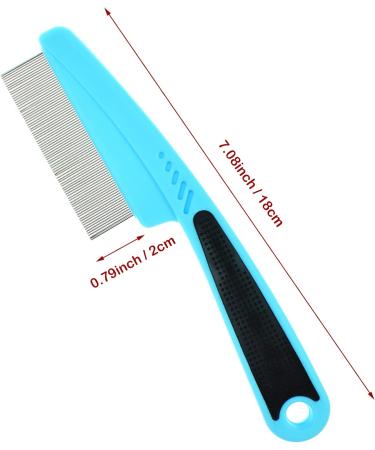 Flea Comb for Dog Cat Flea Lice Tear Stain Remover Pet Combs Fine Tooth Grooming Removal Tool Blue - Buy Online on GoSupps.com
