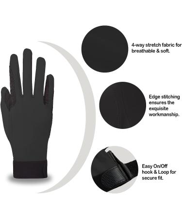 Amoy Stretch Horse Riding Gloves for Women - Breathable Black Mittens, Size Medium - Buy Online on GoSupps.com