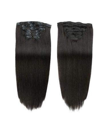 100% Remy Clip-In Hair Extensions - Natural Black 22 Inch Full Head (7 Pieces) - Real Human Hair - Buy Online on GoSupps.com