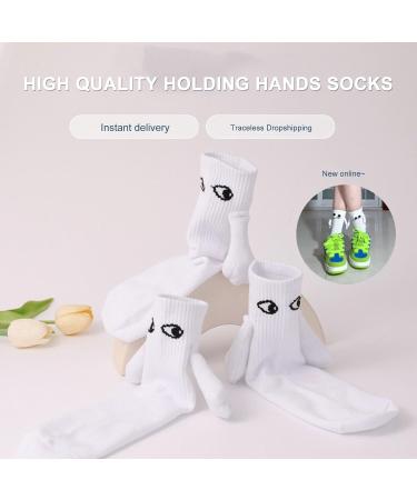 XUT Funny Magnetic Suction 3D Doll Couple Socks - Cute & Hilarious Men & Women's Funny Couple Holding Hands Socks - Buy Online on GoSupps.com