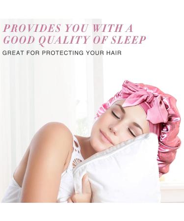 Large Satin Braid Bonnet for Black Women - Black & Pink Sleep Cap for Long Curly Hair - Buy Online on GoSupps.com