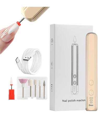 Fiakup Electric Nail File for Acrylic Nails | Electric Nail File Set - Compact Portable Design Nail Drill Kit Hand Foot Care Tool for Acrylic Gel Nails Home Salon Use Khaki English Version - Buy Online on GoSupps.com