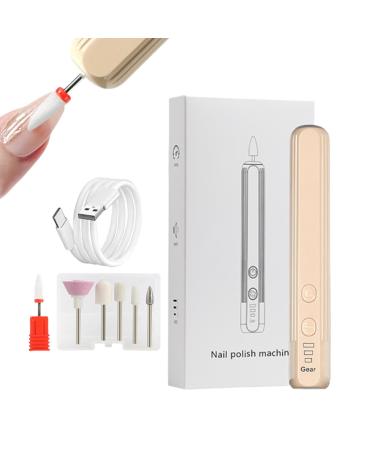 Electric Nail Drill Set Electric Nail File Electric Polishing Set with Nail Drill Compact Portable Design Nail Drill Set Hand Foot Care Tool for Acrylic and Gel Nails Khaki