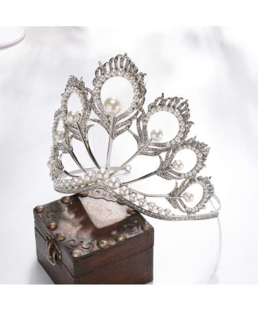 SNUOY Pearl Rhinestone Tiara - Elegant Pageant Queen Crown for Wedding Hair Jewelry - Buy Online on GoSupps.com