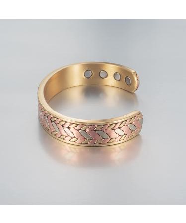 Enermagix Magnetic Copper Bracelets for Men & Women - 99.9% Solid Copper Cuffs with 3513 Gauss Magnets - Buy Online on GoSupps.com