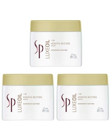 3er Wella Professional System Professional Luxe Oil Keratin Restore Mask rebuilds hair fibers 400 ml 400ml