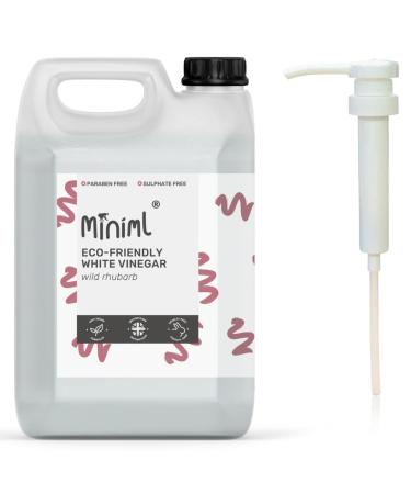 Miniml Eco White Vinegar - Wild Rhubarb - 5L Refill and 5L Pump - All Natural Multi-Surface & Multi-Purpose Cleaner Limescale Remover Laundry Softener - 100% Vegan & Cruelty Free