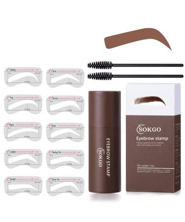 Eyebrow Stamp, Professional Eyebrow Stencil Kit, One Step Eyebrow Stamp Shaping Kit, Long-lasting Eyebrow Makeup Kit for Women (Auburn)