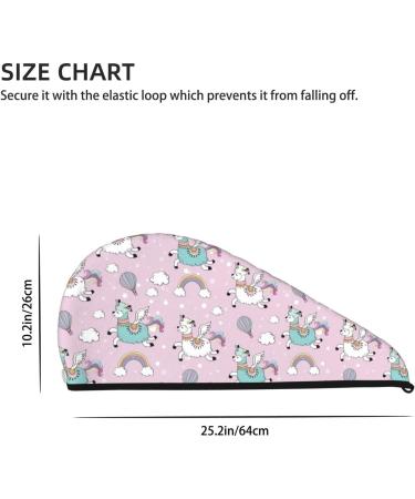 Hair Towel Wrap - Quick Drying Towel Turban with Button | Llama Unicorn Rainbow Design | Perfect for All Hair Types - Buy Online on GoSupps.com