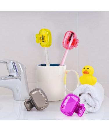 Fowecelt Toothbrush Covers - 4Pcs Head Cap for Traveling, Family, Camping - Yellow - Buy Online on GoSupps.com