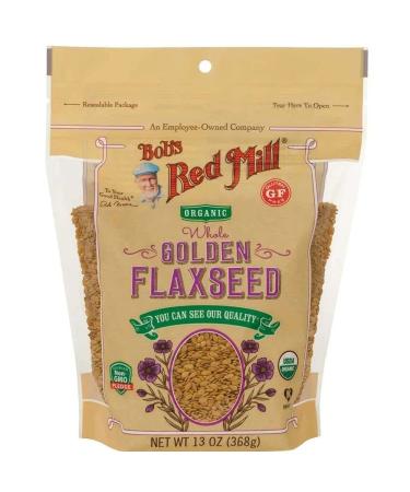 Bobs Red Mill Organic Golden Flax Seed Natural 13 Oz (Pack of 4)