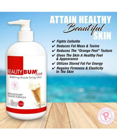 BeautyFit BeautyBum Pump - Muscle Toning Lotion for Tightening Skin & Enhancing Firmness | Sculpt & Tone Problem Areas | Vanilla Shuga | 16 oz - International Shipping Available - Buy Online on GoSupps.com