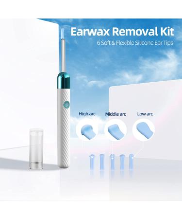 Ear Wax Removal Tool with Camera & Light - 8 Pcs Cleaner Kit for iPhone, iPad, Android - White - Buy Online on GoSupps.com