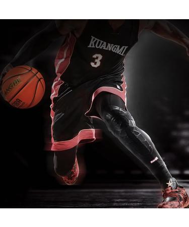 Kuangmi Knee Pads Compression Leg Sleeves - Basketball Volleyball & Weightlifting - Large Size - Black (Pair - Buy Online on GoSupps.com